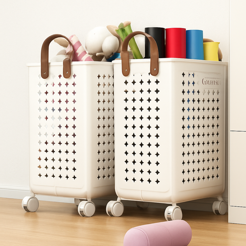 panier pliable multifonctionnel avec roulettes grande capacité rangement pratique