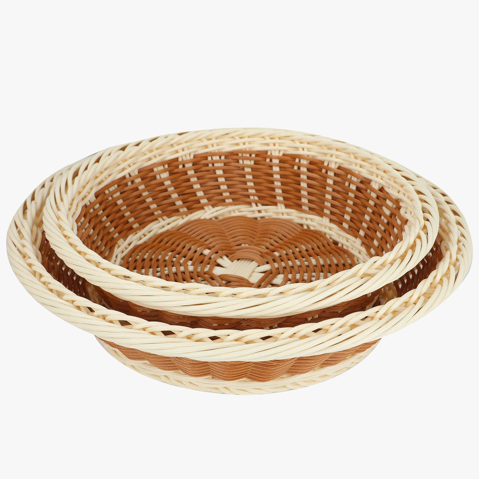 panier rond en rotin pour rangement fruits et légumes