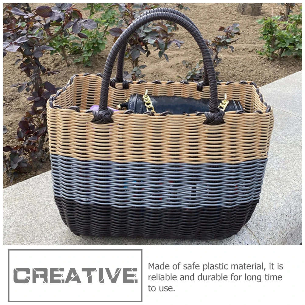 panier tissé en plastique pour rangement et organisation divers