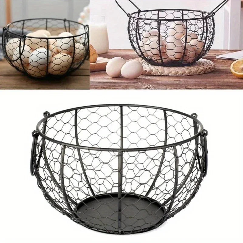 panier à œufs en métal pour rangement de cuisine