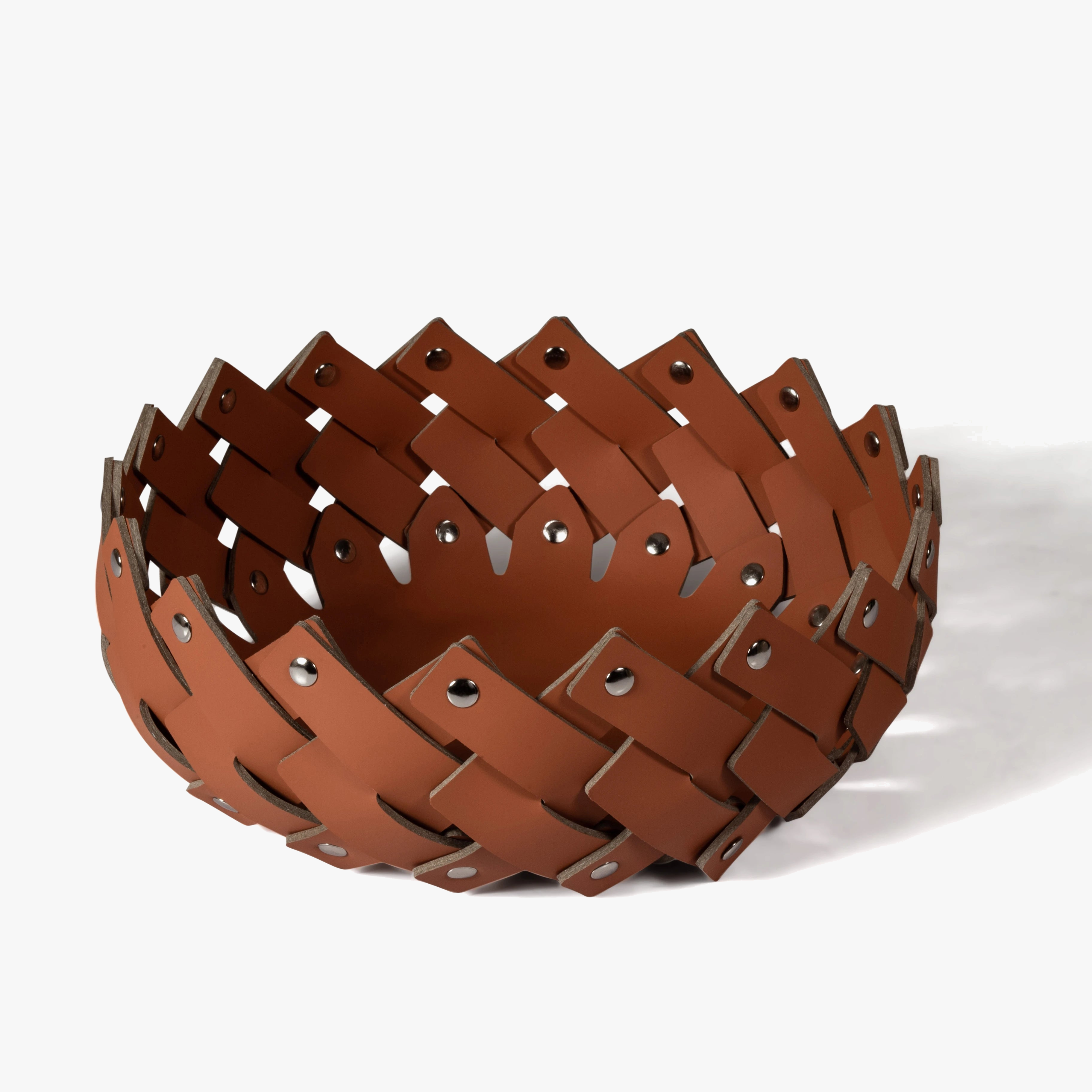 paniers de rangement en cuir tressé faits main de luxe