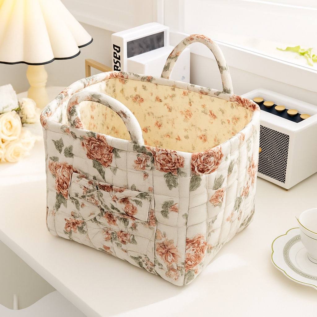 paniers de rangement en tissu grande capacité avec poignées pratiques - vue 5 sur 15