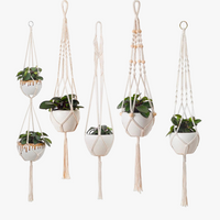 paniers suspendus en macramé pour plantes décoratives et jardinières