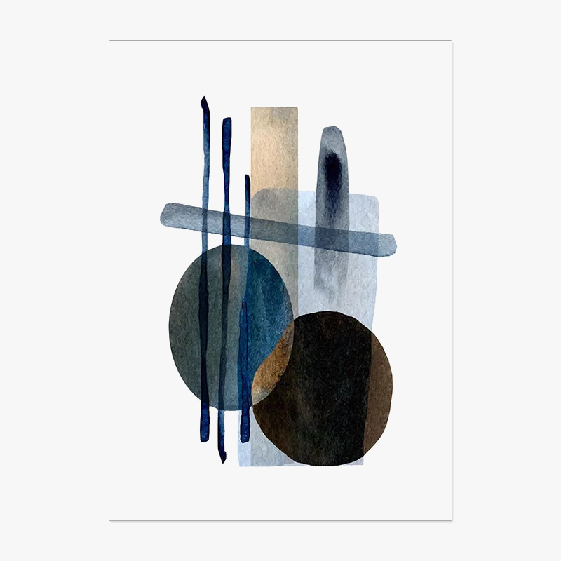 peinture abstraite minimaliste géométrique vintage pour décoration intérieure