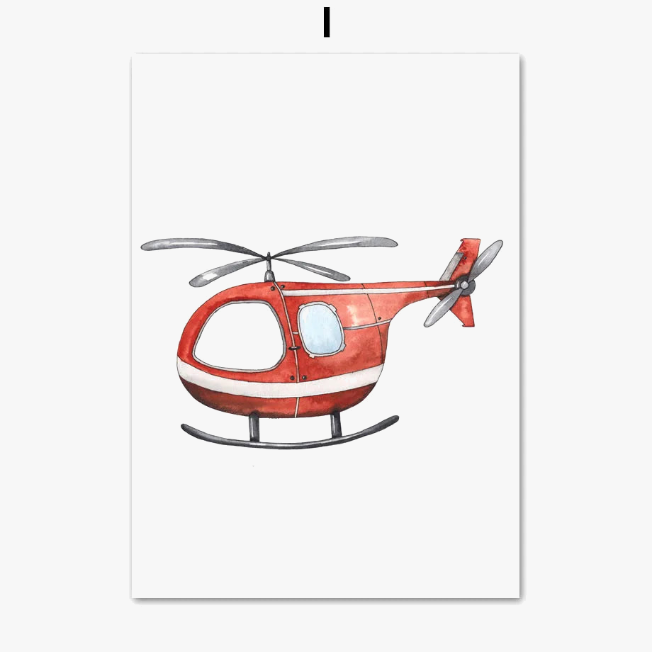 peinture murale camion de pompiers ambulance et avion pour enfants