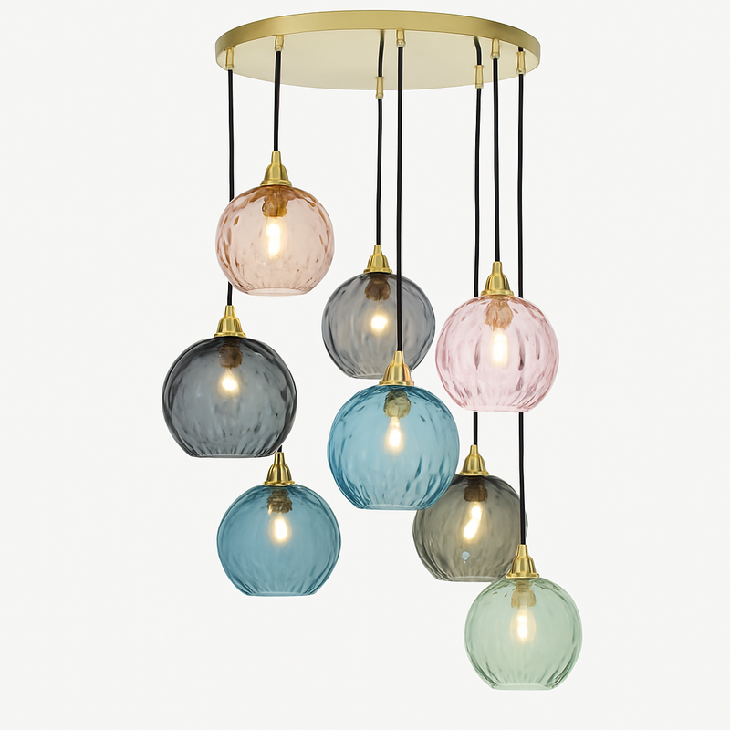 plafonnier classique en verre coloré design nordique pour intérieur