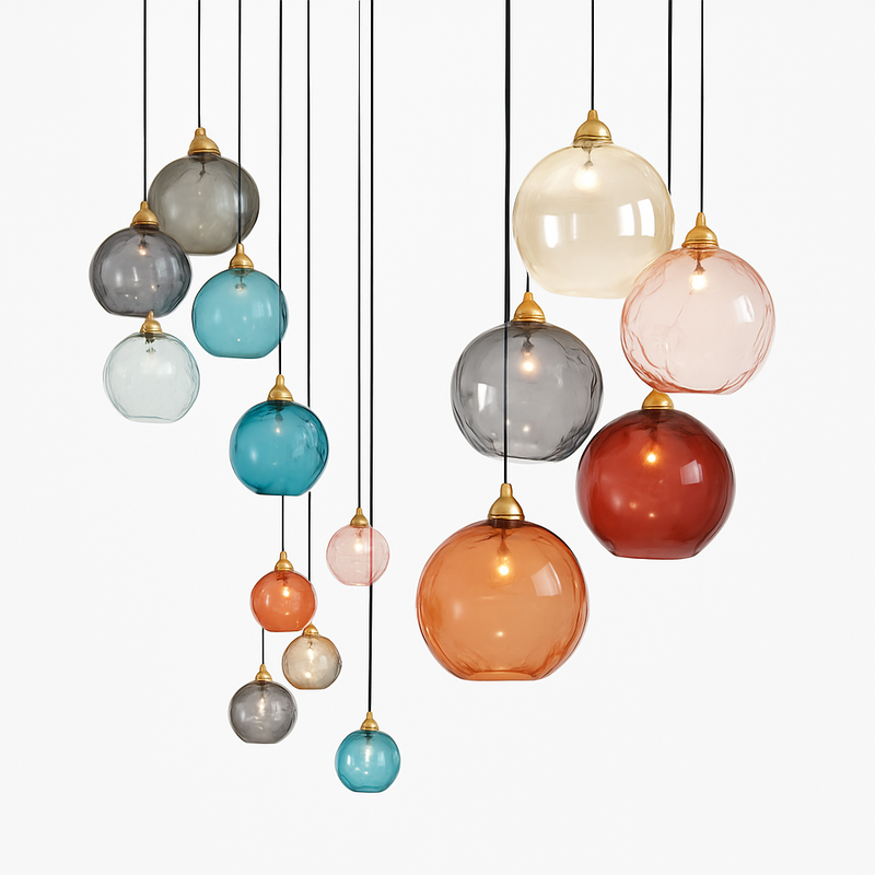 plafonnier classique en verre coloré design nordique pour intérieur