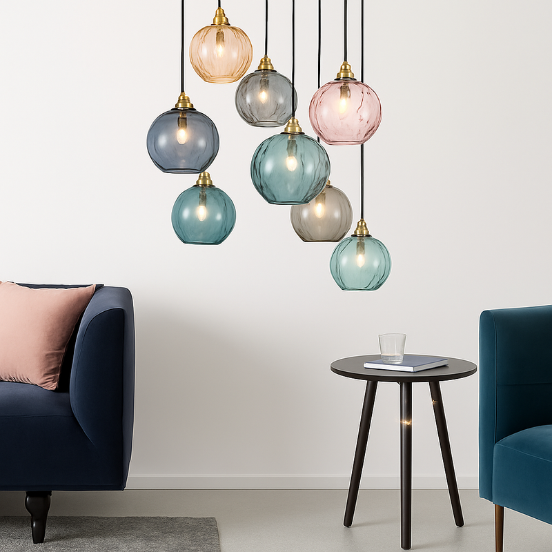 plafonnier classique en verre coloré design nordique pour intérieur