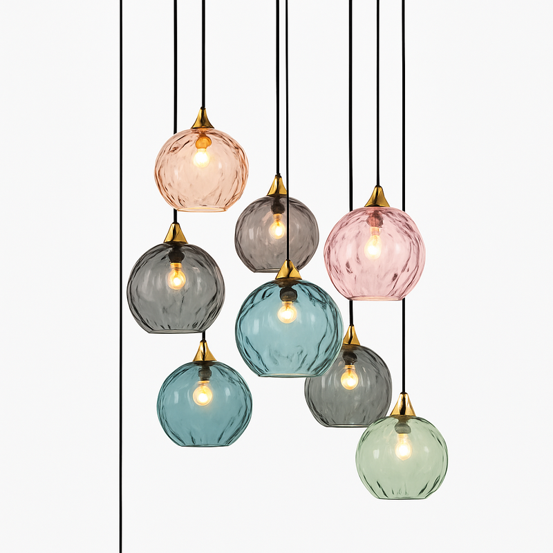 plafonnier classique en verre coloré design nordique pour intérieur