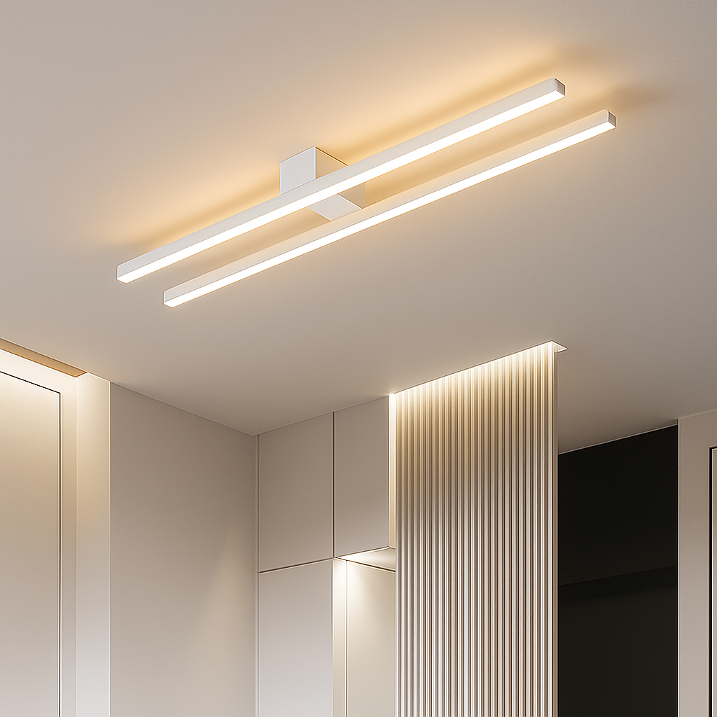 Plafonnier design industriel LED avec barre lumineuse Warren - vue 4 sur 9