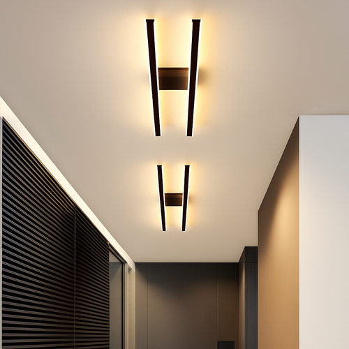 Plafonnier design industriel LED avec barre lumineuse Warren