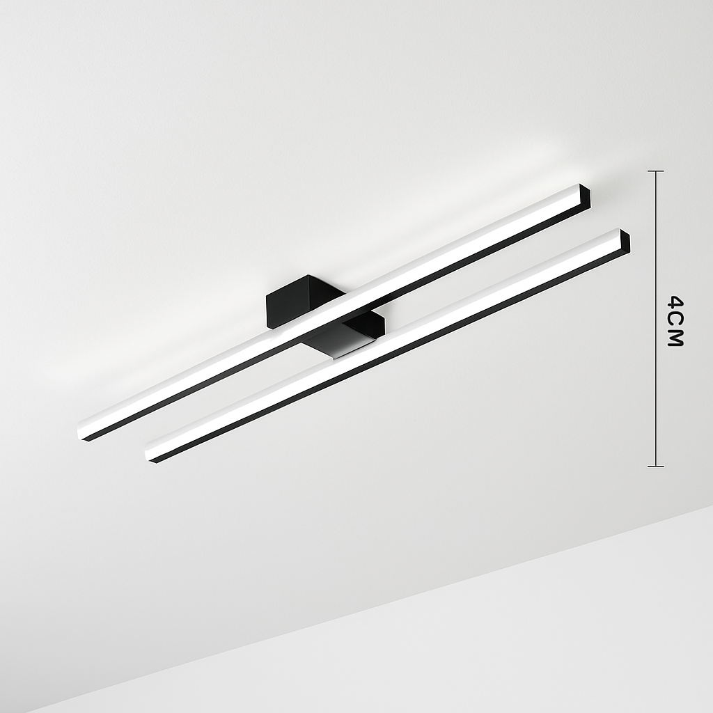 Plafonnier design industriel LED avec barre lumineuse Warren - vue 8 sur 9