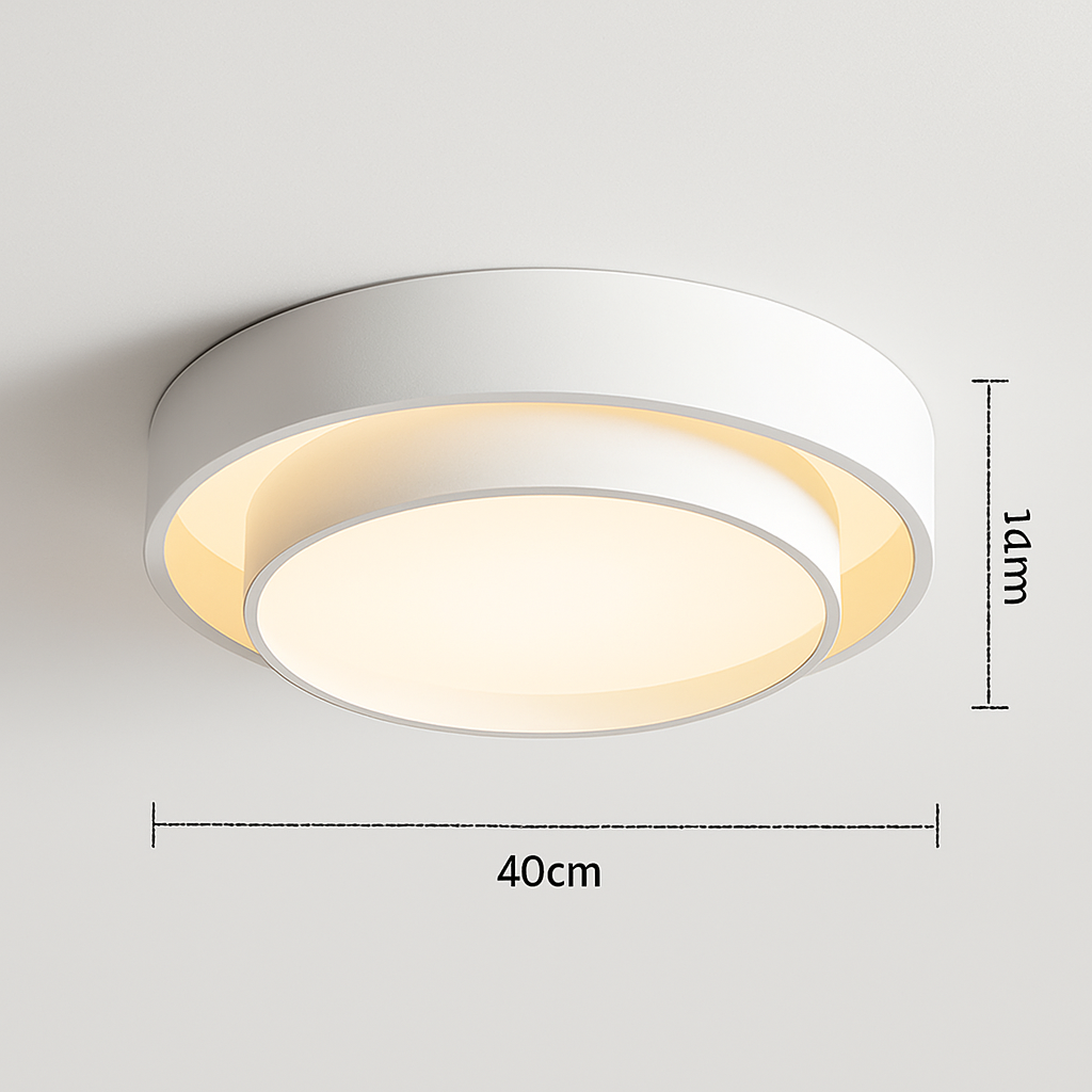 Plafonnier design LED avec double abat-jour arrondi Isaiah - vue 4 sur 5