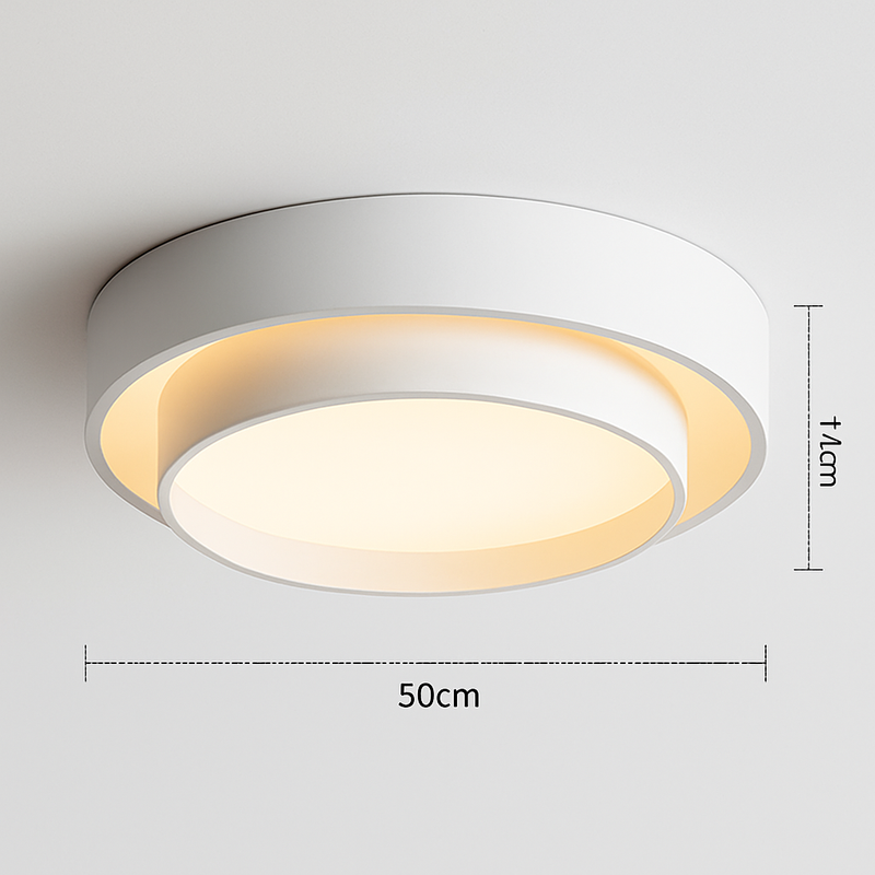 Plafonnier design LED avec double abat-jour arrondi Isaiah