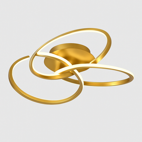 Plafonnier design LED avec plusieurs anneaux en métal Loft