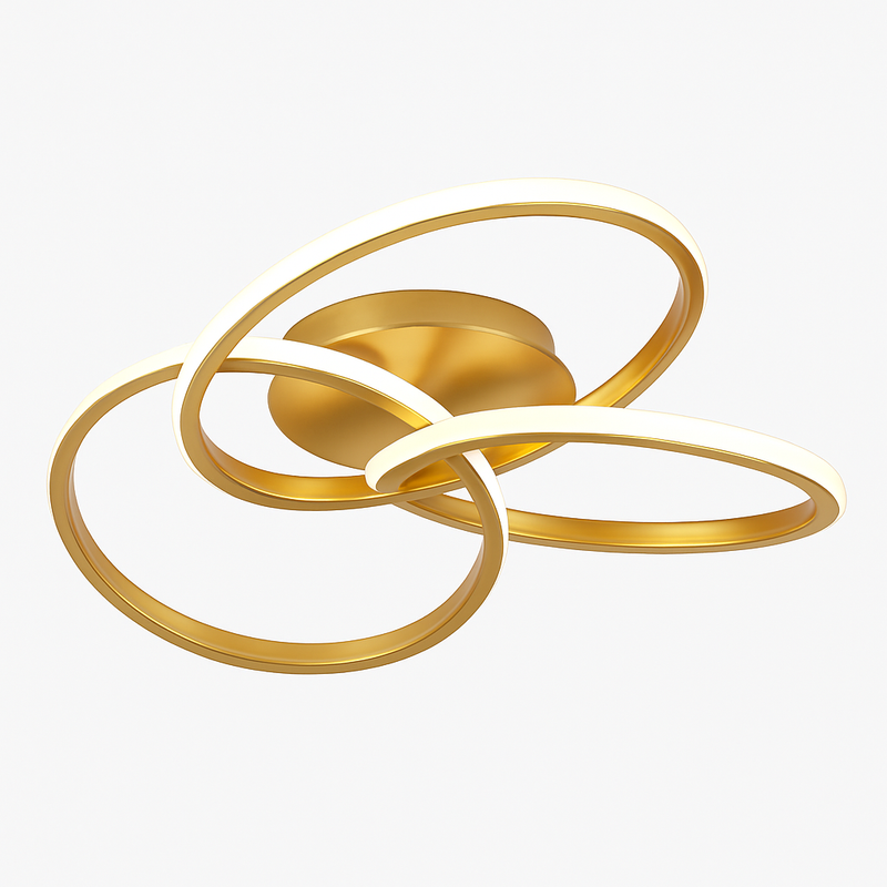 Plafonnier design LED avec plusieurs anneaux en métal Loft