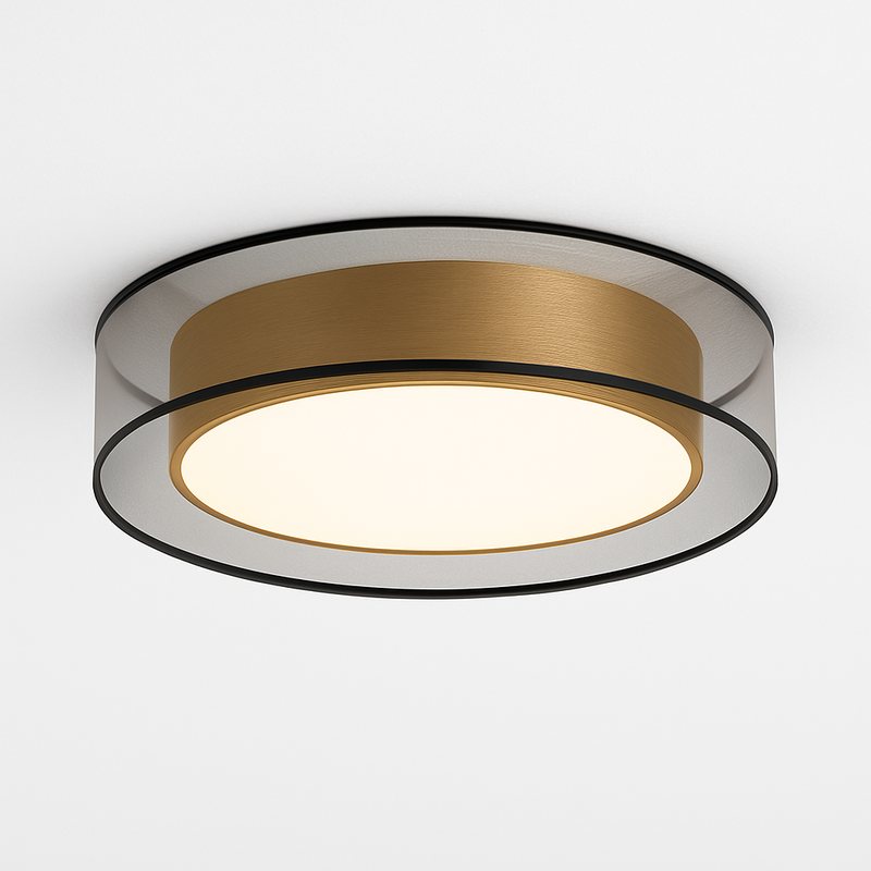 Plafonnier design LED doré avec disque Loft