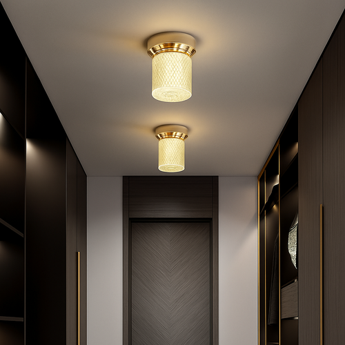 Plafonnier design LED doré en cristal luxury Tourtelle