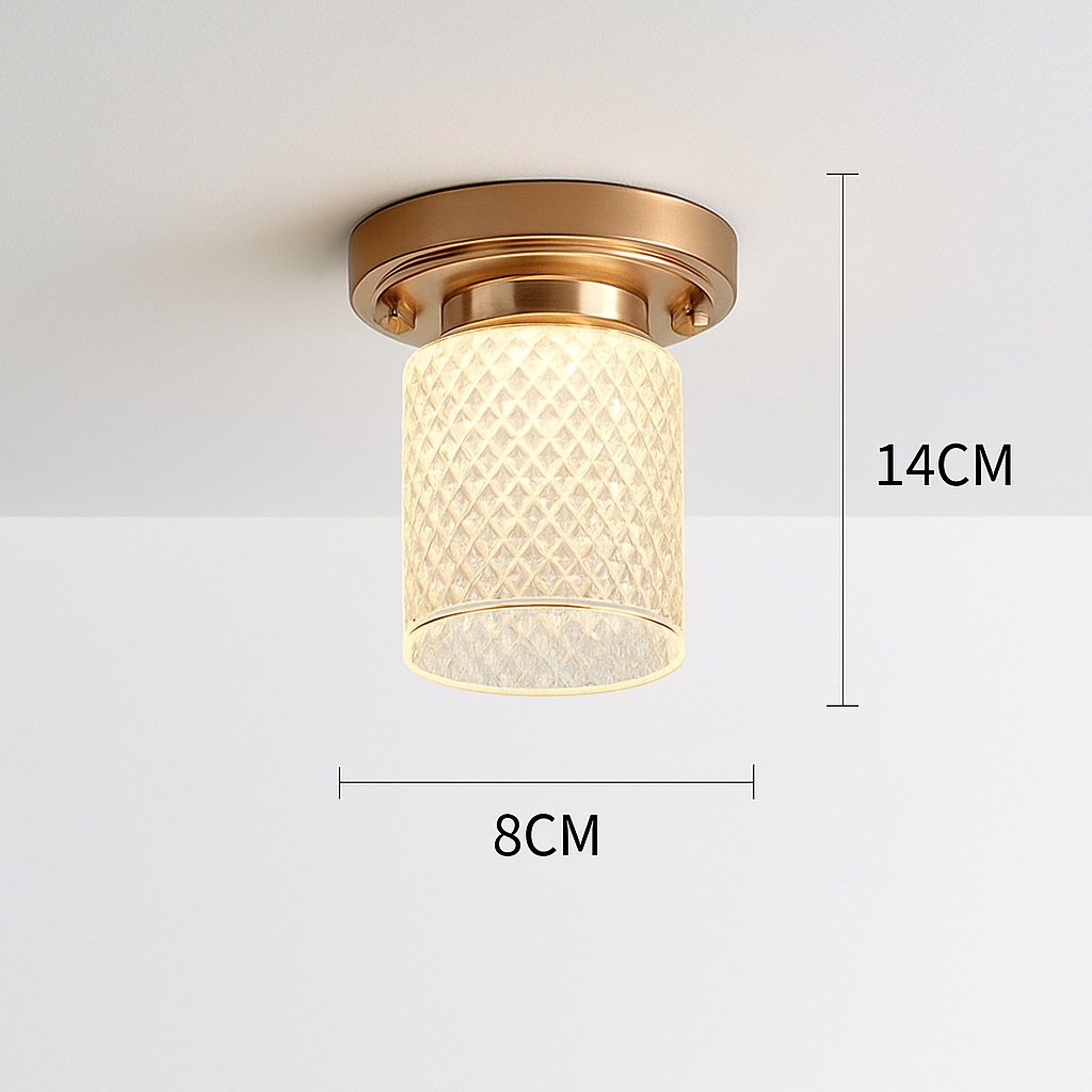 Plafonnier design LED doré en cristal luxury Tourtelle - vue 5 sur 6