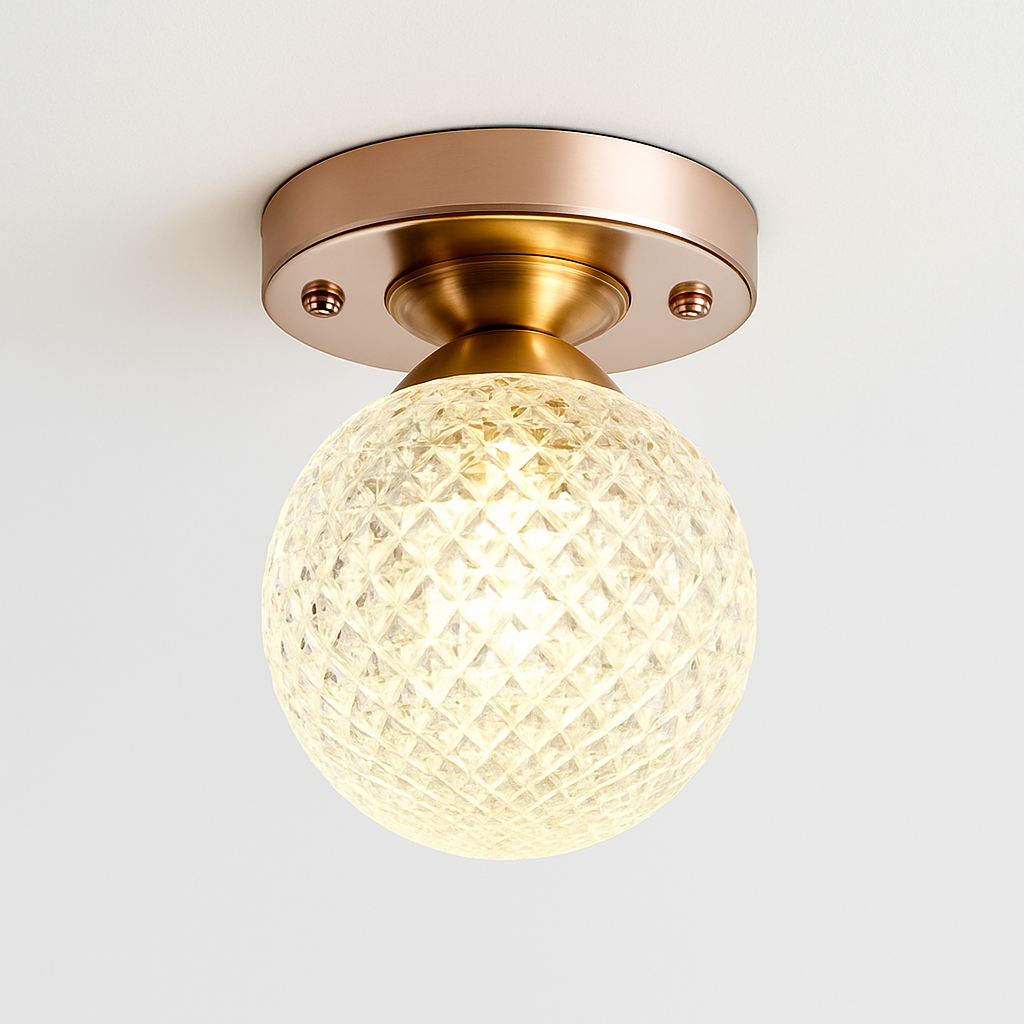 Plafonnier design LED doré en cristal luxury Tourtelle - vue 6 sur 6