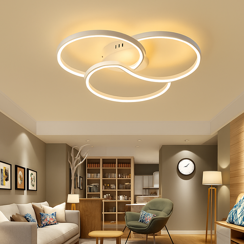Plafonnier design LED rosace trois cercles Bwart - vue 6 sur 8
