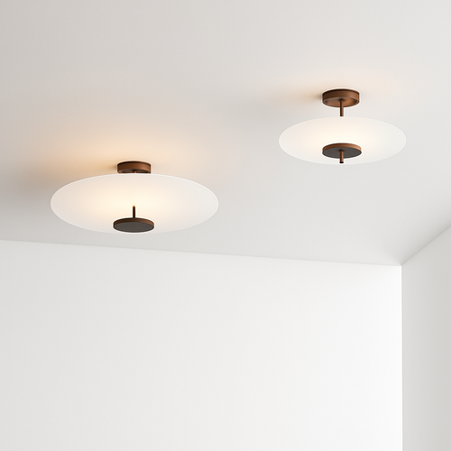 Plafonnier design Rond en métal et verre - vue 4 sur 14
