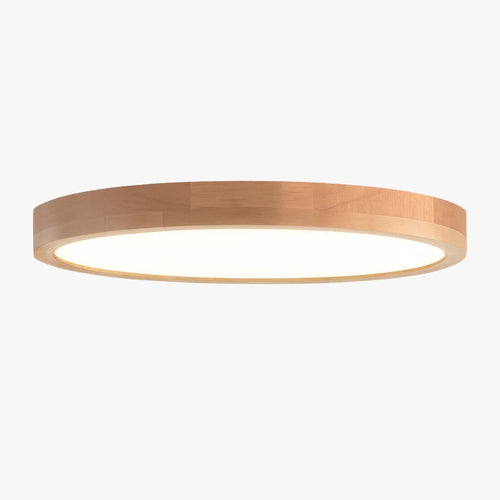 Plafonnier en bois à LED très fin en forme de rond