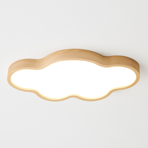 Plafonnier en bois à LED en forme de nuage