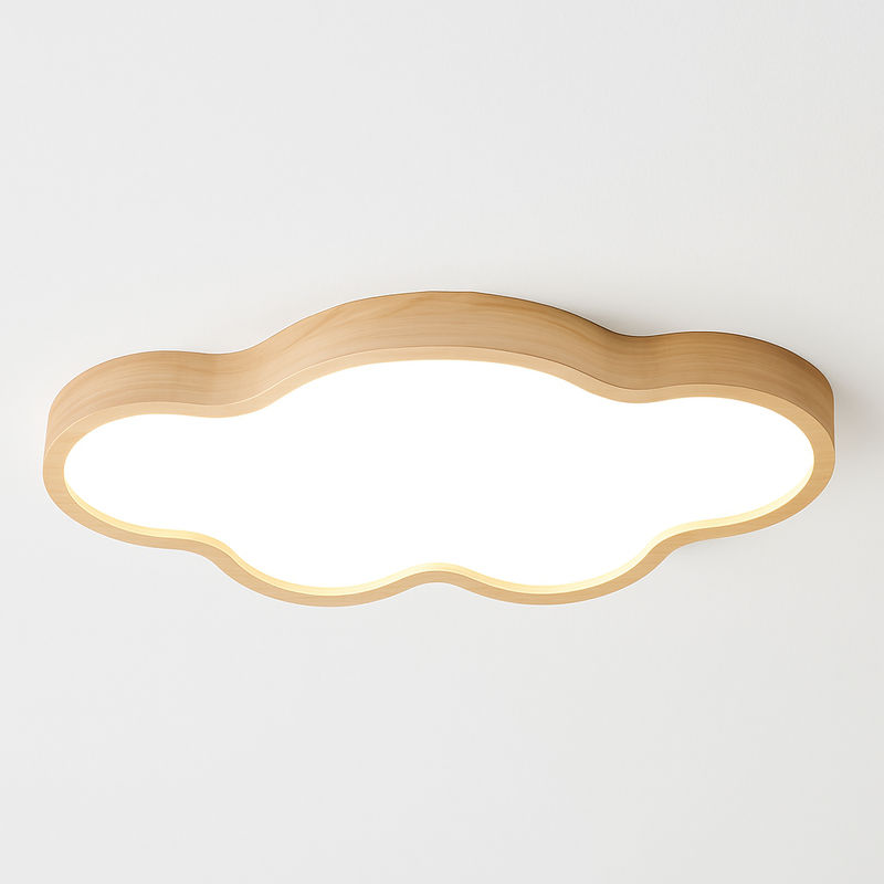 Plafonnier en bois à LED en forme de nuage