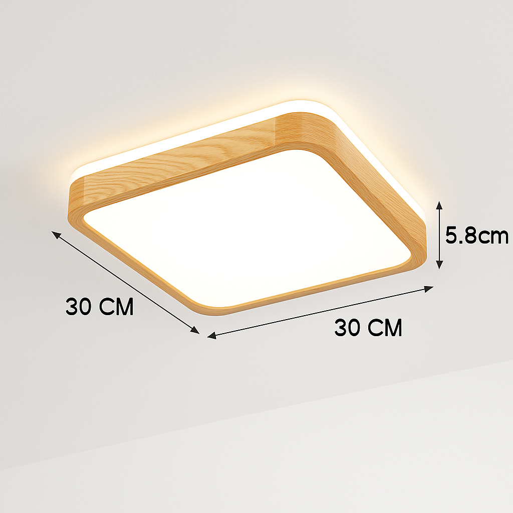 Plafonnier en bois à LED (plusieurs formes) - vue 4 sur 15