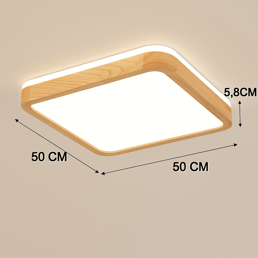 Plafonnier en bois à LED (plusieurs formes) - vue 7 sur 15