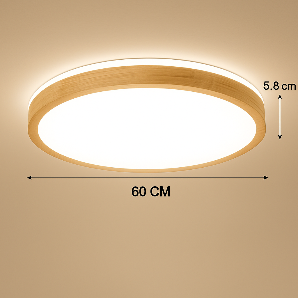 Plafonnier en bois à LED (plusieurs formes) - vue 9 sur 15