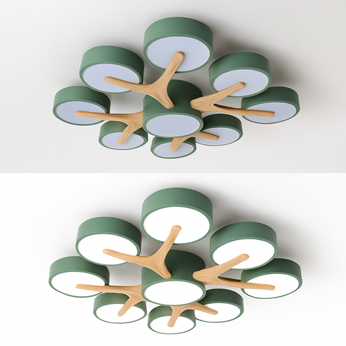 plafonnier en bois style moderne décoration intérieure lumineux design élégant - vue 8 sur 18