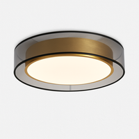 plafonnier en cuivre modernes abat-jour en maille Double abat-jour salon Led éclairage de plafond Loft chambre lumières créatives