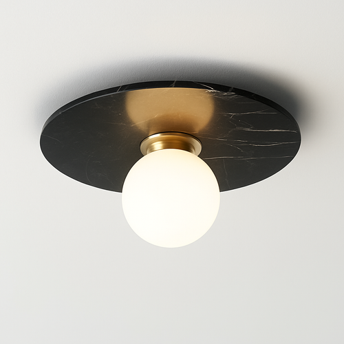 Plafonnier en marbre nordique pour la décoration intérieure salon chambre éclairage en marbre blanc noir vert pierre allée couloir lampe - vue 8 sur 9