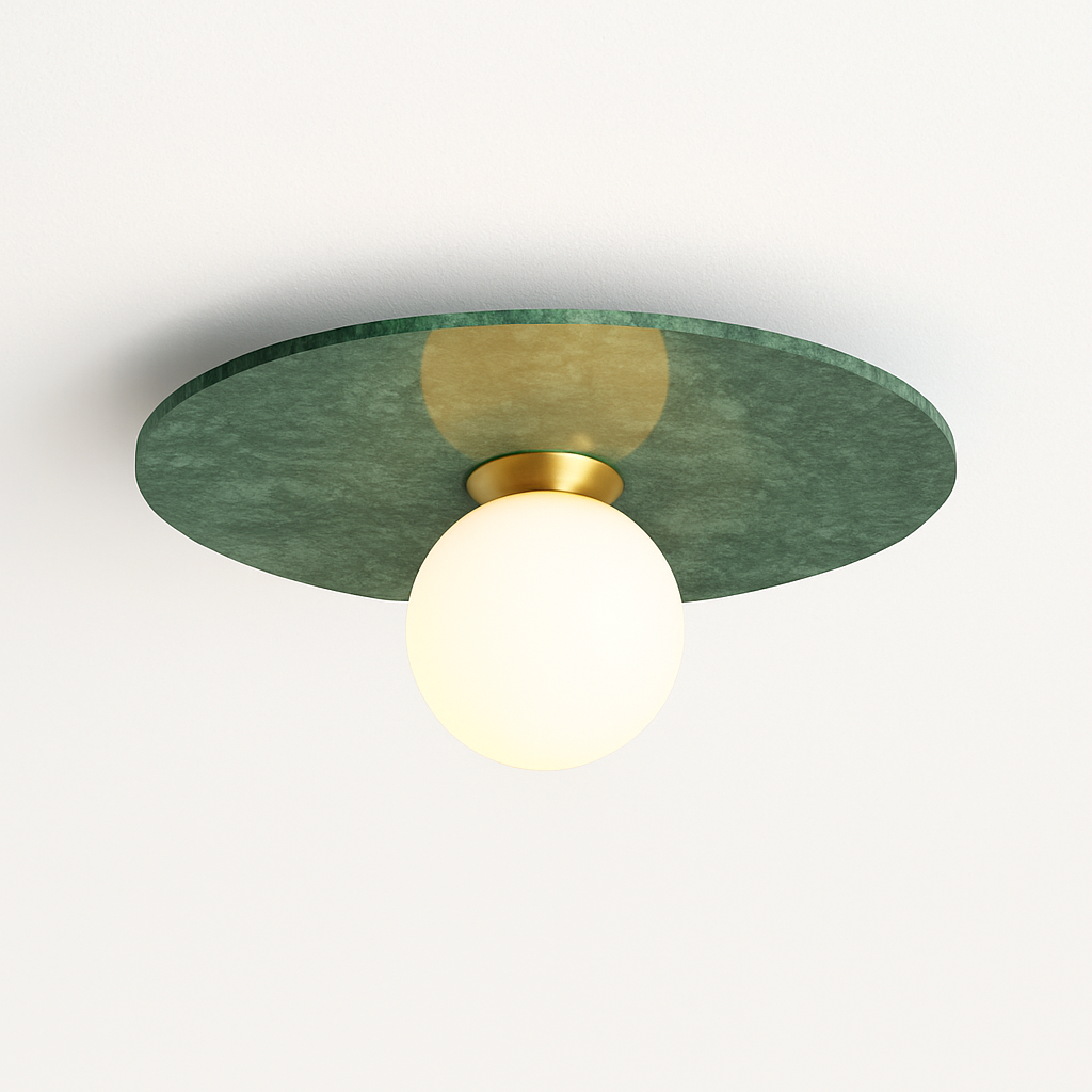 Plafonnier en marbre nordique pour la décoration intérieure salon chambre éclairage en marbre blanc noir vert pierre allée couloir lampe - vue 8 sur 9