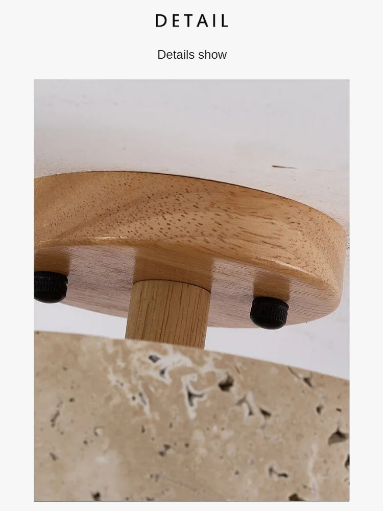 Elksdut Plafonnier En Pierre Naturelle Avec Base En Métal Kit De Plafonnier En Travertin Wabi-Sabi Mini éclairage Suspendu Pour îlot De Cuisine Salle