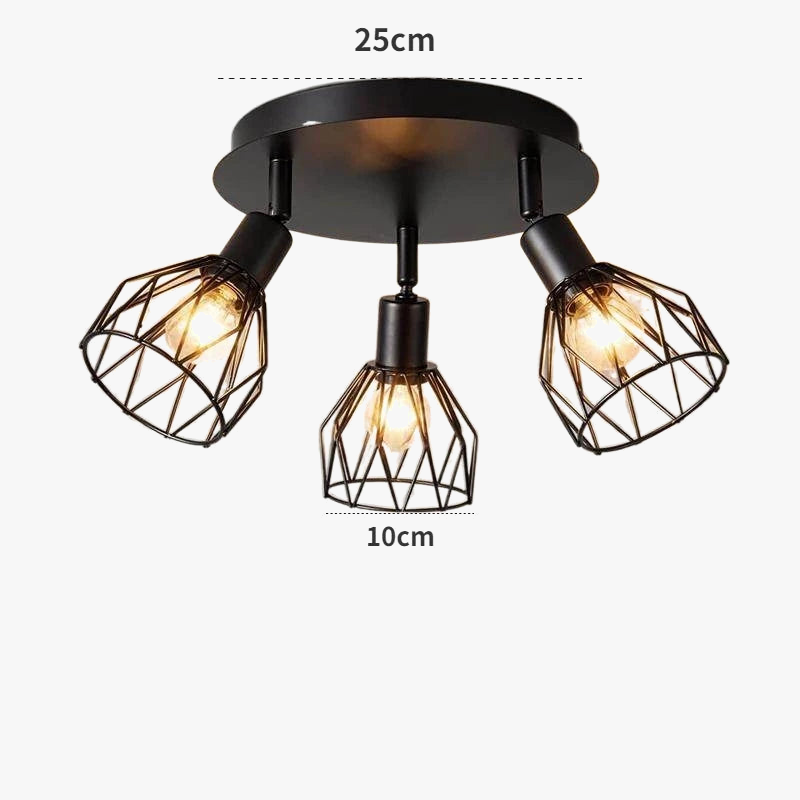 plafonnier industriel pivotant créatif nordique fer lumière