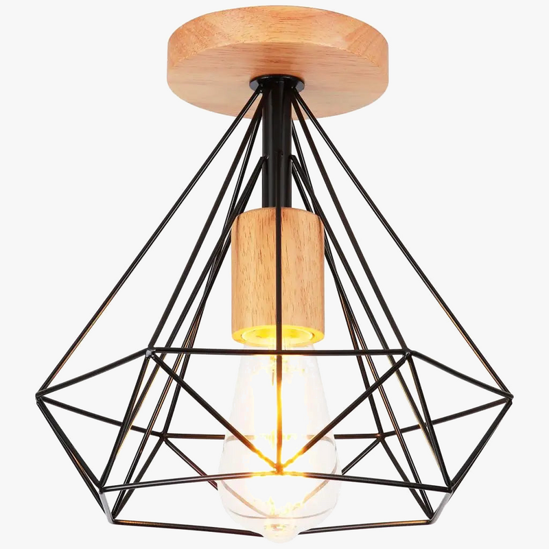 Vintage Plafonnier Industriel En Métal Cage Hexagone Suspensions Vintage Plafonnier Industriel En Métal Cage Hexagone Suspensions