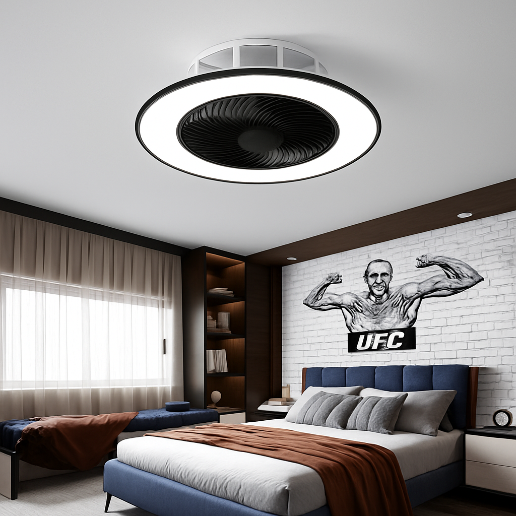 plafonnier led avec ventilateur design moderne 2021 - vue 3 sur 10