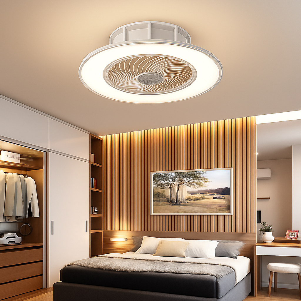 plafonnier led avec ventilateur design moderne 2021 - vue 4 sur 10
