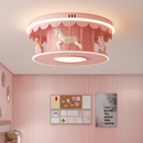 plafonnier led carrousel créative dessin animé luminaire pour filles