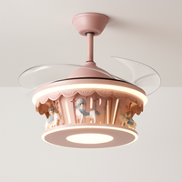 plafonnier led carrousel créative dessin animé luminaire pour filles