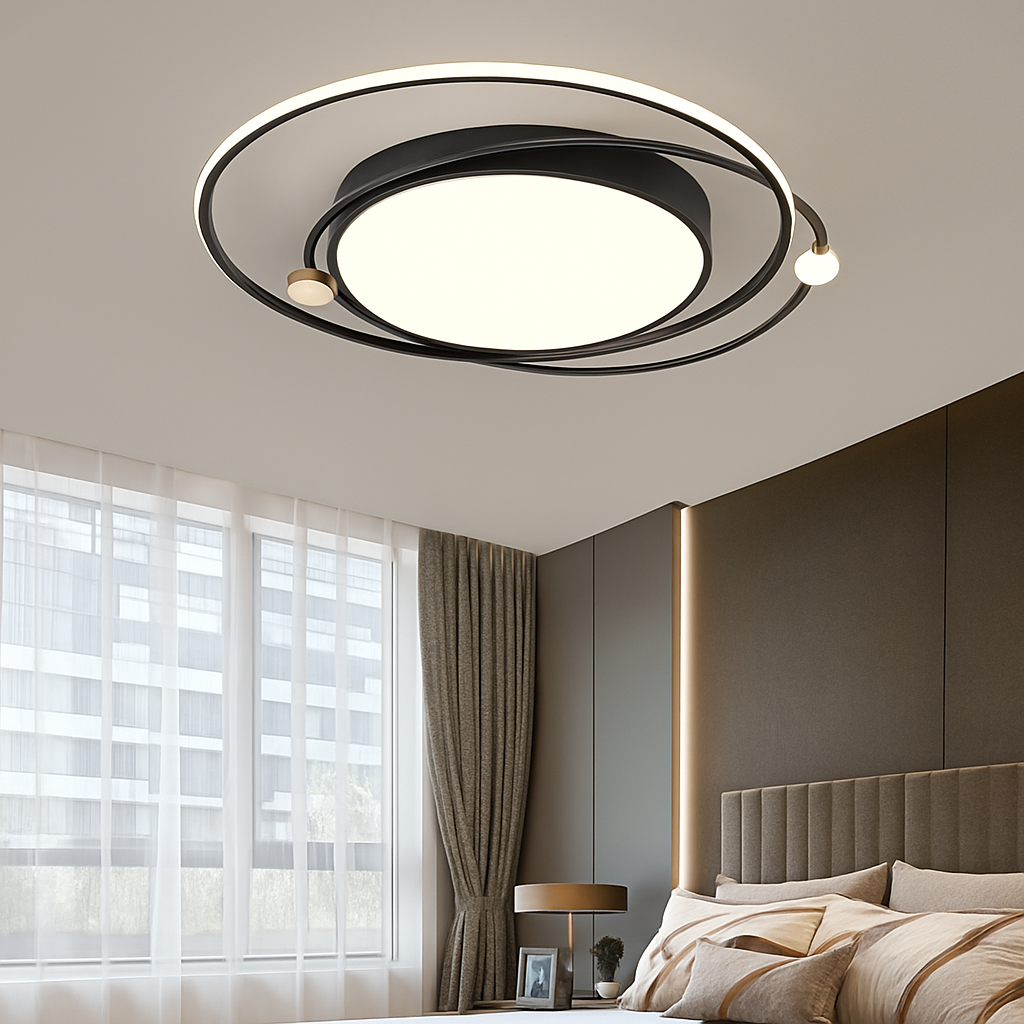 plafonnier led circulaire avec télécommande design simple 	 2024 - vue 4 sur 12