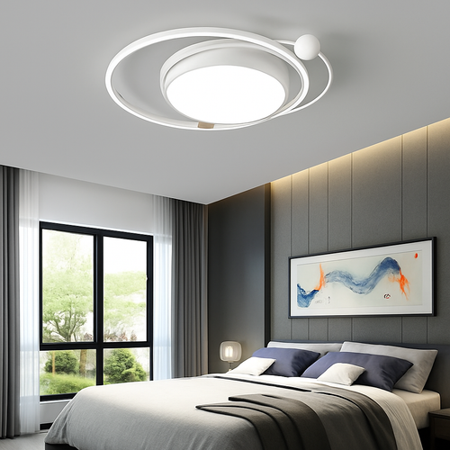 plafonnier led circulaire avec télécommande design simple 	 2024