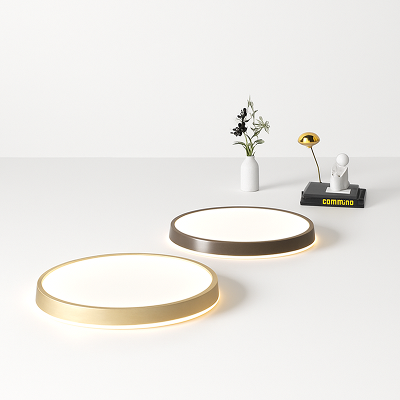 plafonnier led circulaire grain de bois design moderne éclairage minimaliste