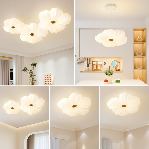plafonnier led décoratif en forme de fleur style nordique - vue 6 sur 12