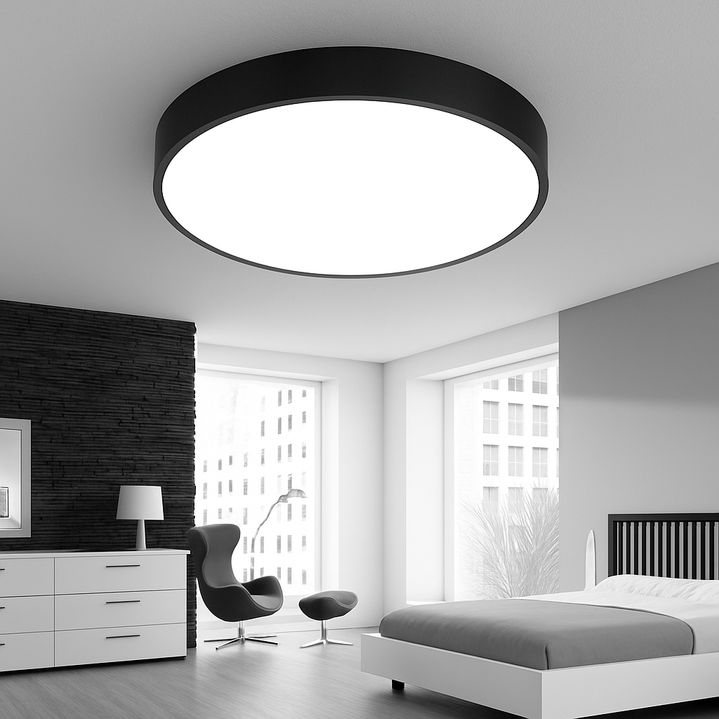 Plafonnier LED design arrondi et plat (plusieurs tailles) - vue 4 sur 6