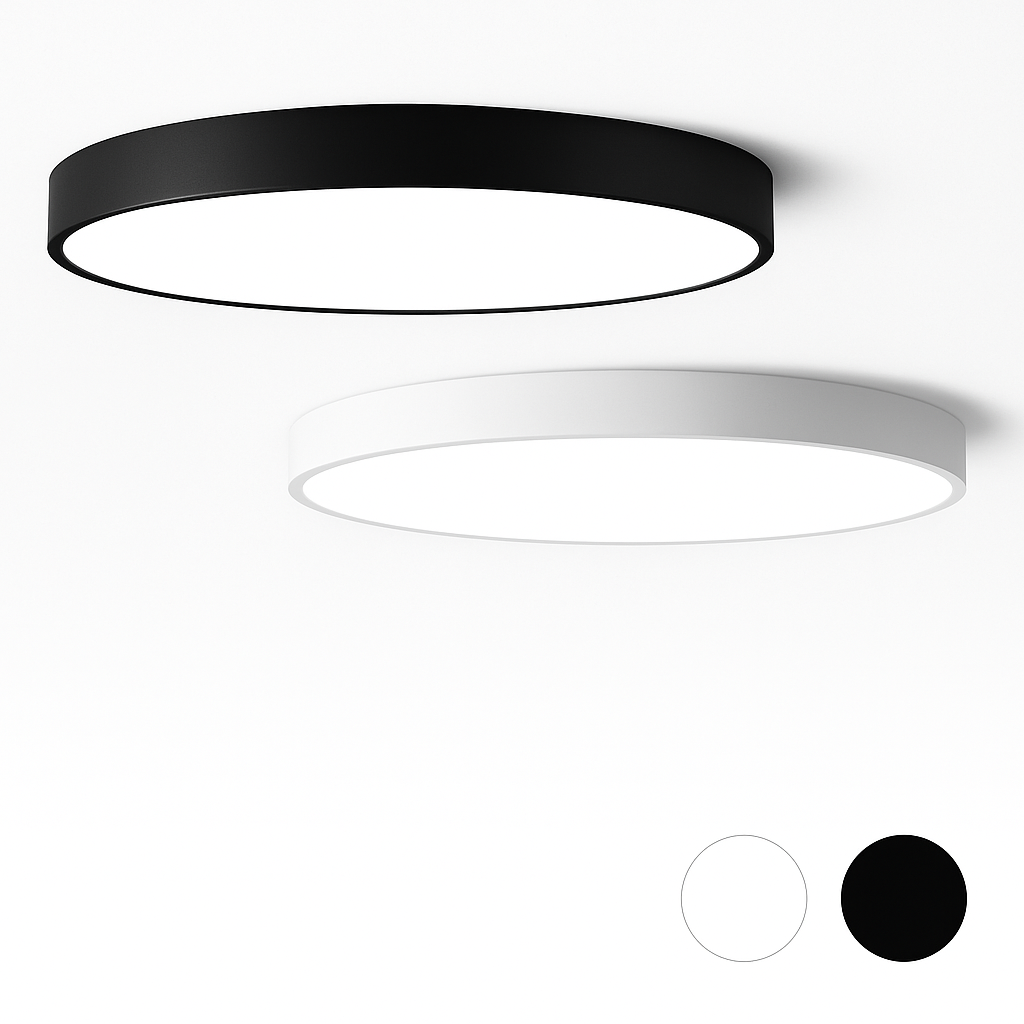 Plafonnier LED design arrondi et plat (plusieurs tailles) - vue 5 sur 6