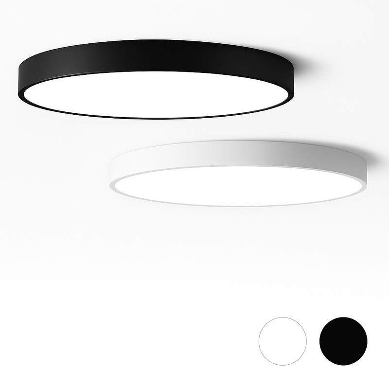 Plafonnier LED design arrondi et plat (plusieurs tailles)
